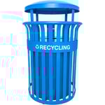 Streetscape Classic Recycling Receptacle with Rain Hood