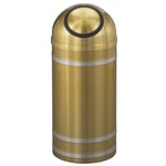 Capri 8 Gal Waste Receptacle with Self-Closing Dome-Top - Satin Brass