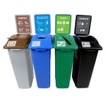 NYC Compliant Simple Sort Quad Compost Station | 16 Gallon