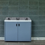 Summit Gray Triple-Stream Front Access Bin w/Sloped Lid