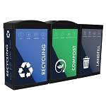 The Synergy Ergocan Three-Stream Recycling Station - Configurable