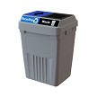 FlexE Double bin in Gray with recycling and waste labels 