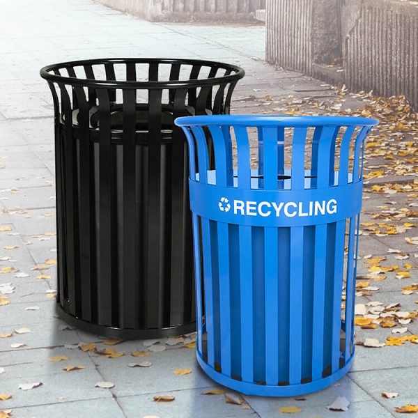 Streetscape Classic Trash and Recycling Combo 