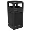 PolyTec 42 Gallon Square Dome Waste in Black 