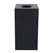Front view of our Celestial powder matte black trash receptacle 