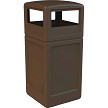 PolyTec 42 Gallon Square Dome Waste in Brown 