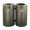 Includes two steel bins with Bronze Vein finish lids and bodies, and 16-gallon plastic liners 