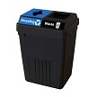 FlexE Double bin in Black with recycling and waste labels 