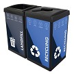 ErgoCan Square Two-Stream Recycling Station 
