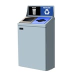 Transition TMF Double 35 Gallon Recycling Station with Sign