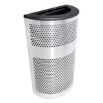 Venue XL Half-Round Stainless Waste Container - Black Lid