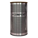 The Venue Series Compost Container | Stainless Steel with Brown Lid