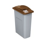 Waste Watcher Compost Container with Solid Lift Lid in Brown | 16 Gal