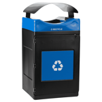 Avante 55 Gal Recycling Bin with Blue Canopy Lid